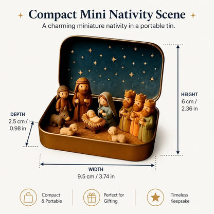 Miniature Nativity scene keepsake tin