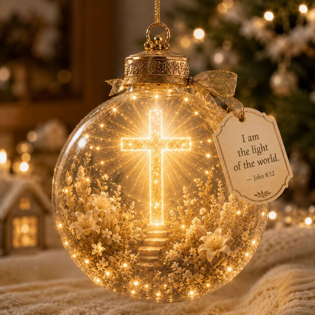 Illuminated Christian Scripture keepsake ornaments - product image 8