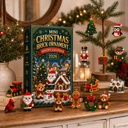 Last day to save 49% – 🍎🍎24-Day Mini Christmas Ornament Advent Calendar | 24 unique festive ornament designs with hanging loops—perfect for decorating Christmas trees, wreaths, and holiday displays 🧱