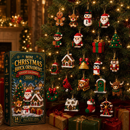 Last day to save 49% – 🍎🍎24-Day Mini Christmas Ornament Advent Calendar | 24 unique festive ornament designs with hanging loops—perfect for decorating Christmas trees, wreaths, and holiday displays 🧱