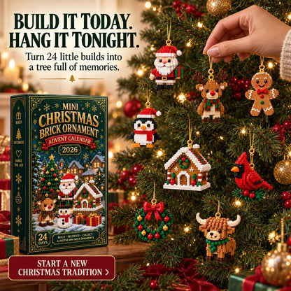 Last day to save 49% – 🍎🍎24-Day Mini Christmas Ornament Advent Calendar | 24 unique festive ornament designs with hanging loops—perfect for decorating Christmas trees, wreaths, and holiday displays 🧱
