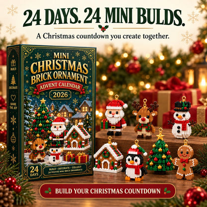 Last day to save 49% – 🍎🍎24-Day Mini Christmas Ornament Advent Calendar | 24 unique festive ornament designs with hanging loops—perfect for decorating Christmas trees, wreaths, and holiday displays 🧱